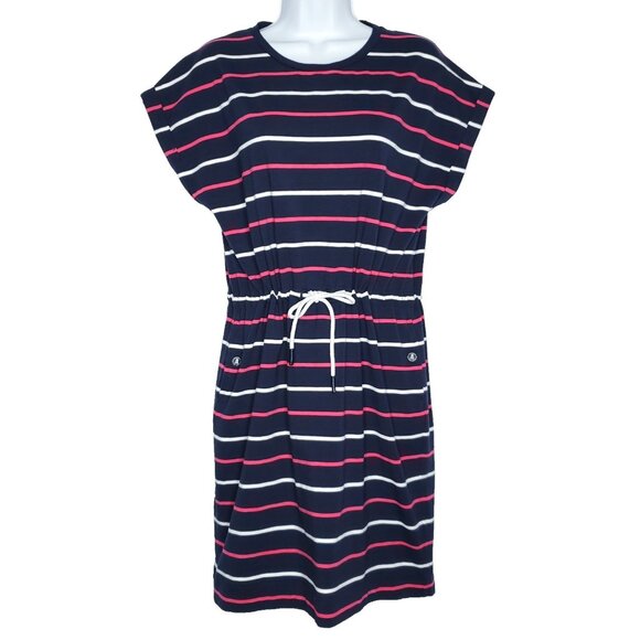 Barbour Dresses & Skirts - Barbour Womens Dress Sz 6 Small  Marloe Jersey Knit Navy Blue Pink White Striped